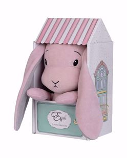 Obrázok Maznáčik Effik Bunny Ružový so šedými uškami v Domčeku
