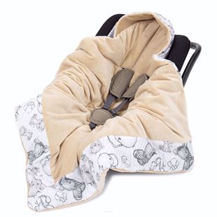 Obrázok Zavinovacia deka s kapucňou Safari Zvieratká Cappučíno