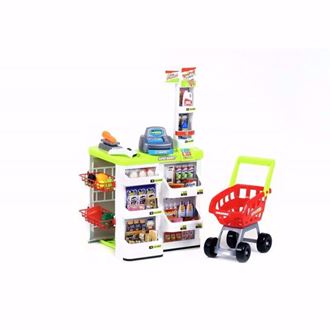 Obrázok z Detský supermarket s nákupným vozíkom a váhou
