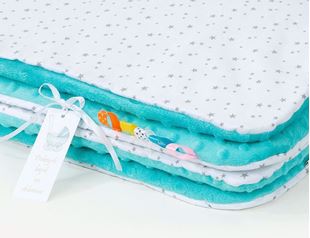 Obrázok Detská deka Mini hviezdičky Minky 100x135 cm - rôzne farby a varianty