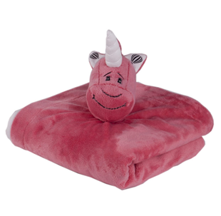 Obrázok Detská deka s plyšovou hračkou Jednorožec - Ružová