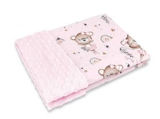 Obrázok z Obojstranná deka, Bavlna/Minky 100 x 75 cm, Little Balerina - ružová
