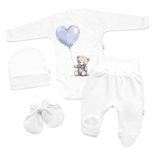 Obrázok Súprava do pôrodnice pre bábätko 4D Teddy Love - biela / modrá