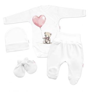 Obrázok Súprava do pôrodnice pre bábätko 4D Teddy Love - biela/ružová
