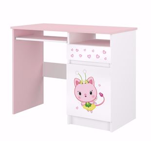 Obrázok Písací stôl N35 Víla Kitty - Biela + Ružová