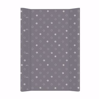Obrázok z Pevná prebaľovacia podložka 50x70 cm Hviezdičky - Tmavo šedá