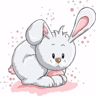 Obrázok Vyplašený králiček samolepka na stenu