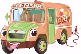 Obrázok Auto so zmrzlinou samolepka na stenu