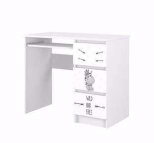 Obrázok Písací stôl N3 Hrošík so zásuvkami - Biela