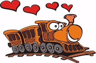 Obrázok Zamilovaná lokomotíva samolepka na stenu