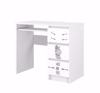 Obrázok z Písací stôl N3 Hrošík so zásuvkami - Biela