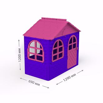 Obrázok z Detský domček so závesmi Ružovo-fialová