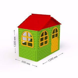 Obrázok Detský domček so závesmi Červeno zelený