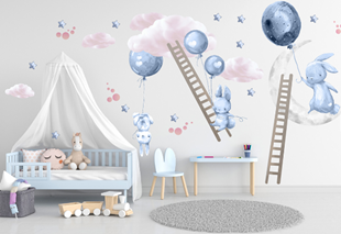 Obrázok Zajačikov, balóniky, rebríky a nechtík Modrá