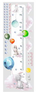 Obrázok Meter na stenu - Králici, balóniky, mráčiky a hviezdičky Farebná