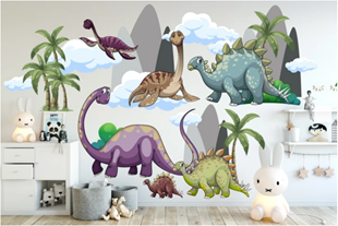 Obrázok Samolepka na stenu Dinosaury a hory