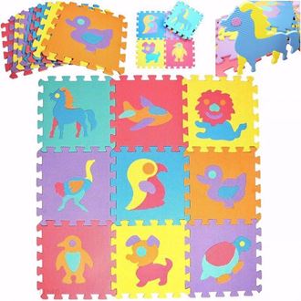 Obrázok z Detské farebné penové puzzle 10 kusov Zvieratká