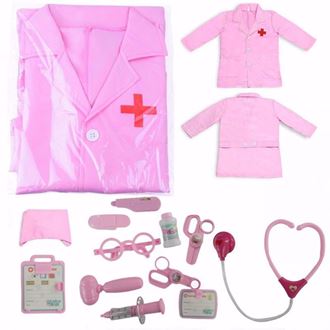 Obrázok z Detský doktorský set s plášťom Ružová