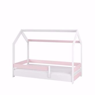 Obrázok z Detská posteľ Domček 160x80 cm Biela + Ružová