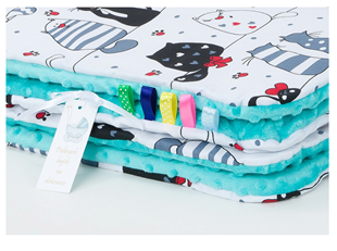 Obrázok Detská deka Mačičky Minky 75x100 cm - rôzne farby a varianty