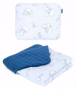 Obrázok Detská deka s vankúšom Medvedík na obláčiku Velvet 75x100 cm