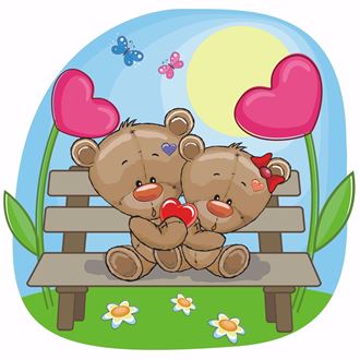 Obrázok z Zamilovaní medvedíky samolepka na stenu