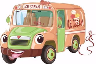 Obrázok z Auto so zmrzlinou samolepka na stenu