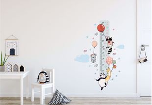 Obrázok Meter na stenu - Zvieratká a balóniky