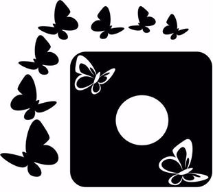 Obrázok Samolepiace velúrová ochrana vypínače Roj motýlikov - mix farieb