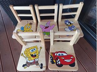 Obrázok Detská drevená stolička 1ks maľovaná