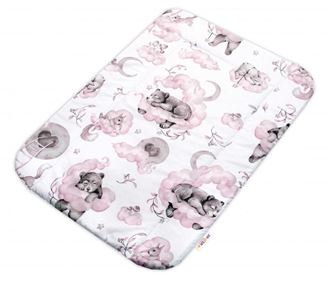 Obrázok z Prebaľovacia podložka 50x70 cm, bavlna, Zvieratká na mráčiku, , ružová