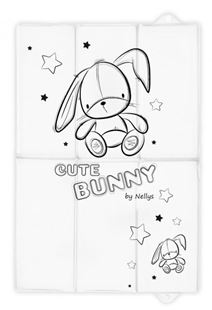 Obrázok Cestovná prebaľovacia podložka, mäkká, Cute Bunny, , 60x40cm, biela