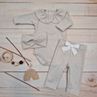 Obrázok z Rebrované body s golierom, legíny a čelenka, 3D, bavlna, piesková