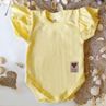Obrázok z Bavlnené rebrované body s volánikom, kr. rukáv, Summer Girl - žlté